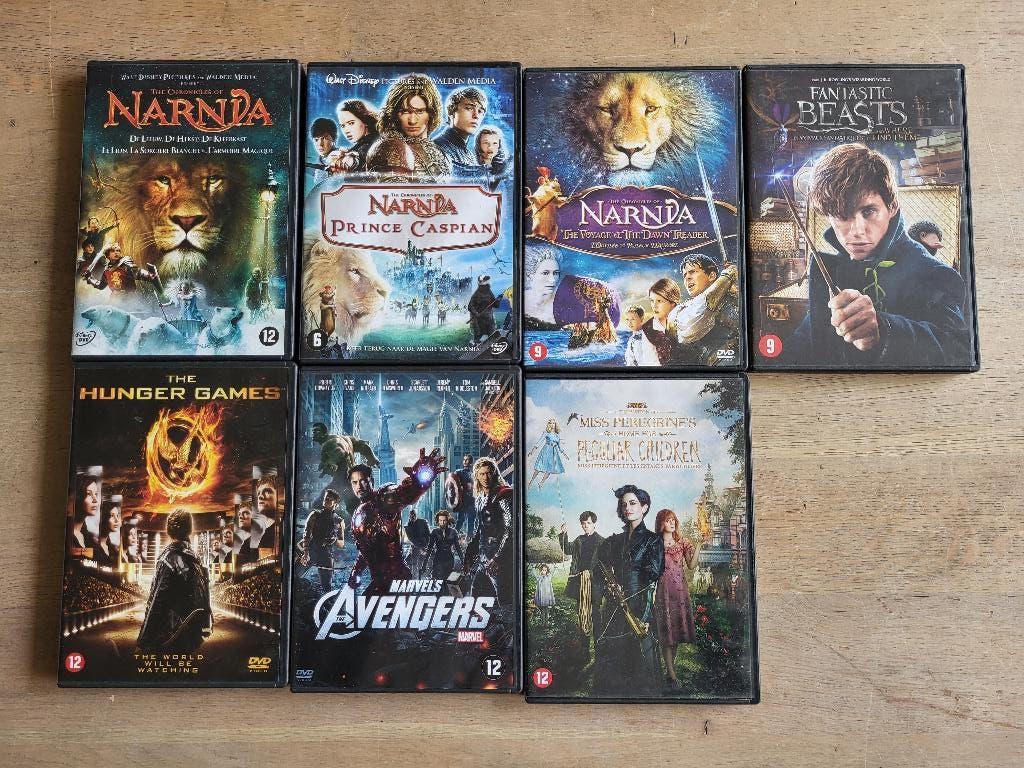 DVD avengers narnia hunger games perigrine fantastic beasts, Vanaf 12 jaar, Ophalen of Verzenden, Zo goed als nieuw, Actie en Avontuur