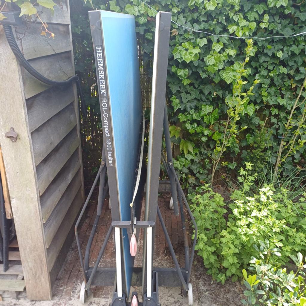 Gratis Heemskerk Rol-Compact 1800 tafeltennistafel (buiten), Sport en Fitness, Tafeltennis, Ophalen, Gebruikt, Tafel Outdoor
