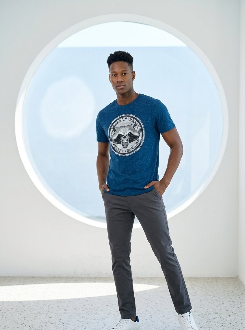 Guardians of the Galaxy Rocket Raccoon T-shirt , maat S, Blauw, Ophalen of Verzenden, Zo goed als nieuw, Marvel