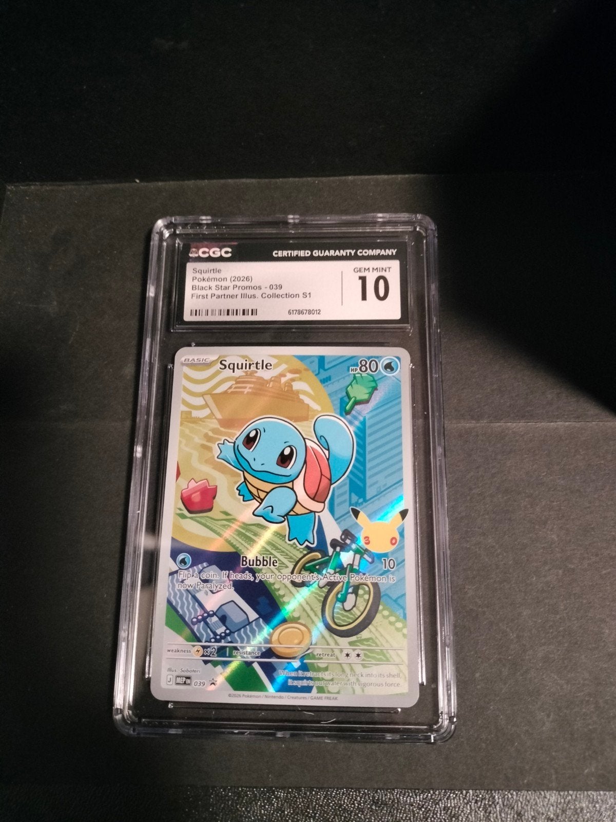 CGC Gegrade Squirtle Pokémon Kaart - GEM MINT 10, Verzenden, Zo goed als nieuw, Losse kaart