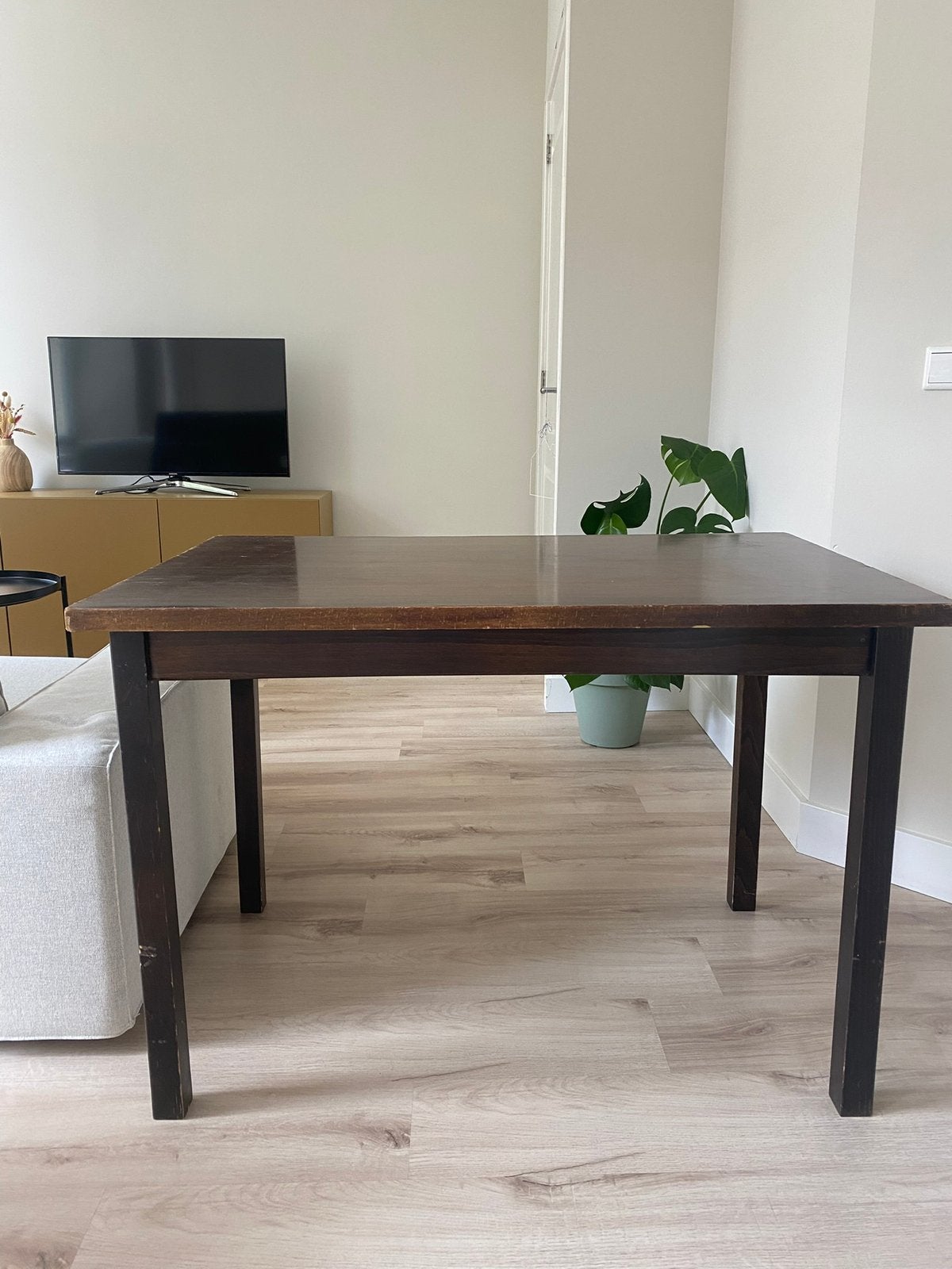 Houten horeca tafel, Huis en Inrichting, Tafels | Eettafels, Ophalen, Zo goed als nieuw, Rechthoekig, 50 tot 100 cm