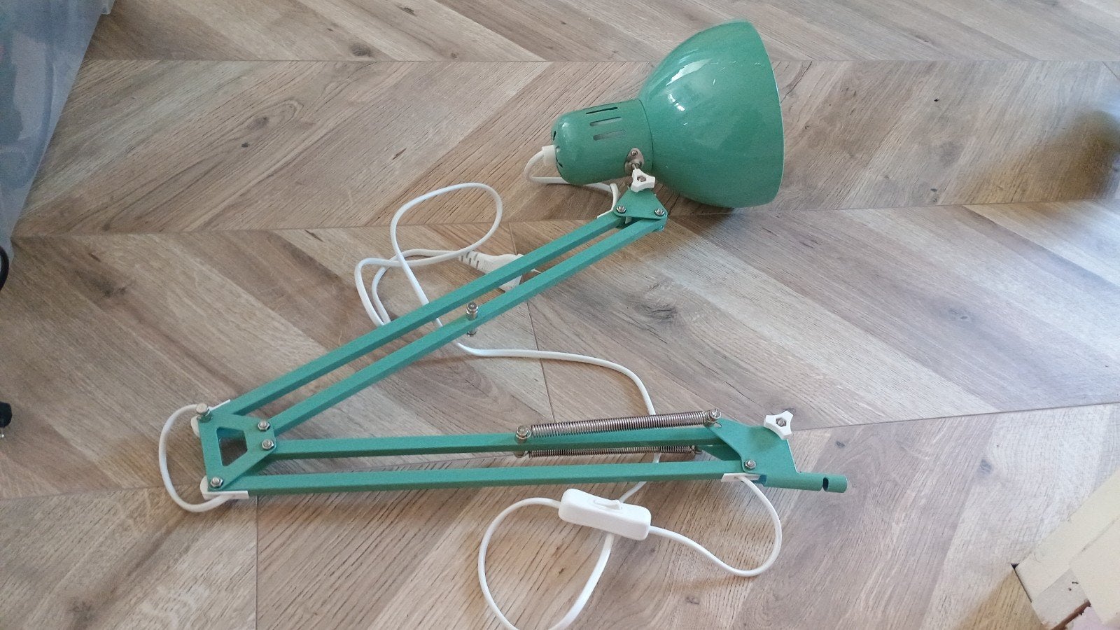 Vintage Groene Bureaulamp met Scharnierarm, Gebruikt, Groen, Vintage, Ophalen