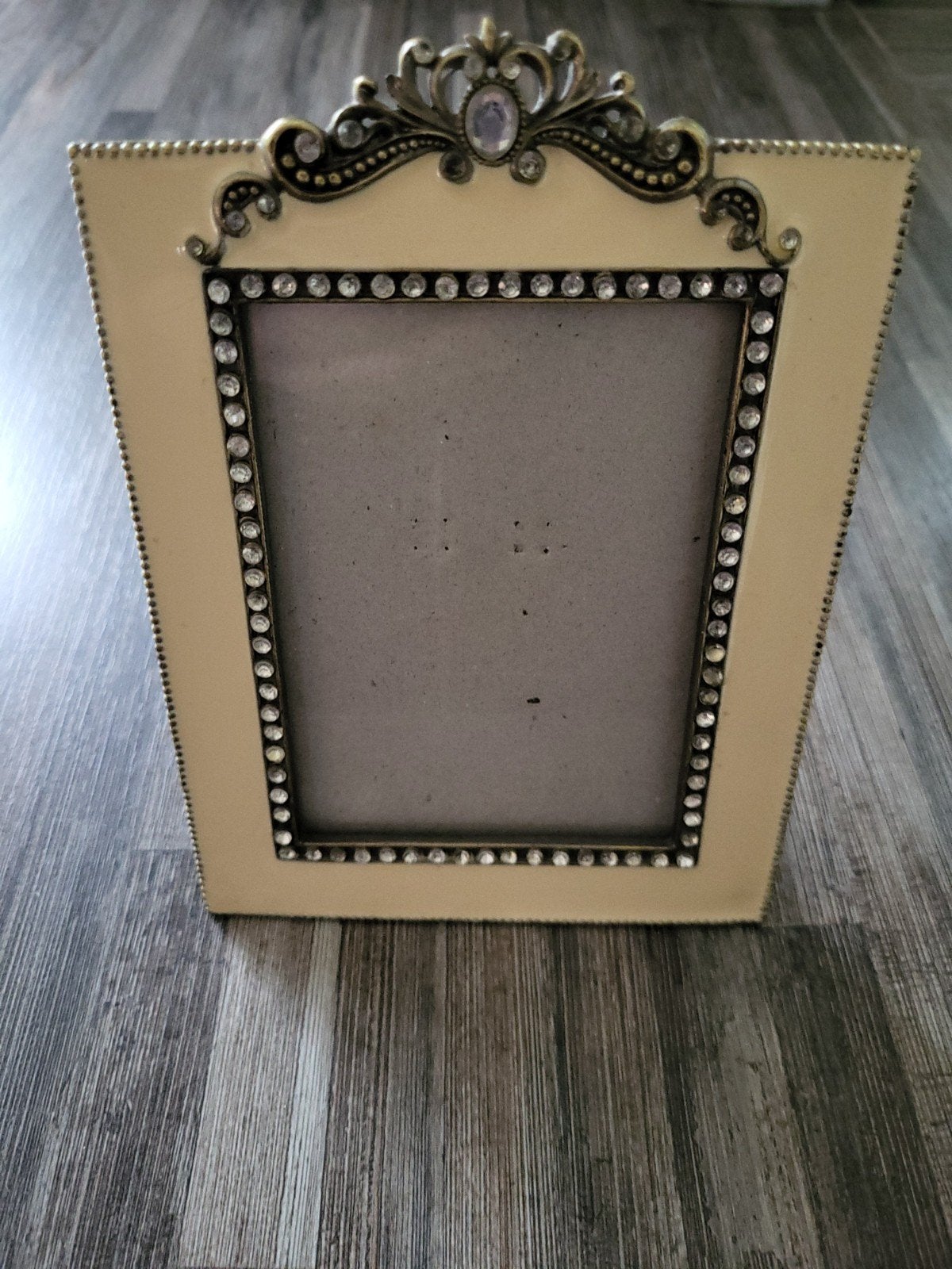 Fotolijst metaal inleg emaille en strassteentjes, 16 cm, 13 cm, Ophalen of Verzenden, Fotolijst
