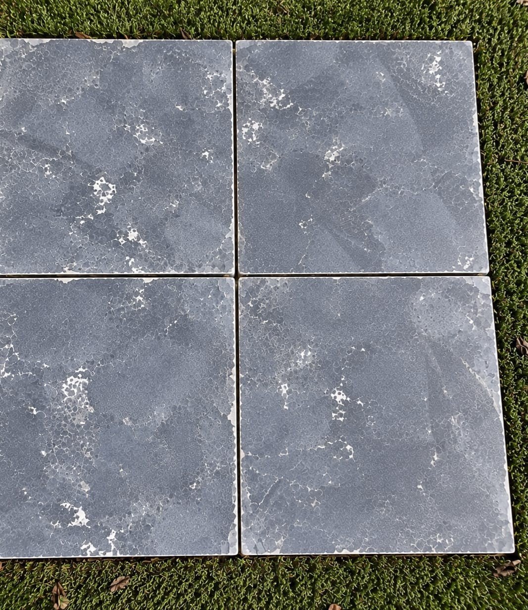 Vietnamees hardsteen tegels grijs/blauw 25 x 25 cm, 10 m2, Tuin en Terras, Ophalen, Nieuw, Natuursteen, Terrastegels
