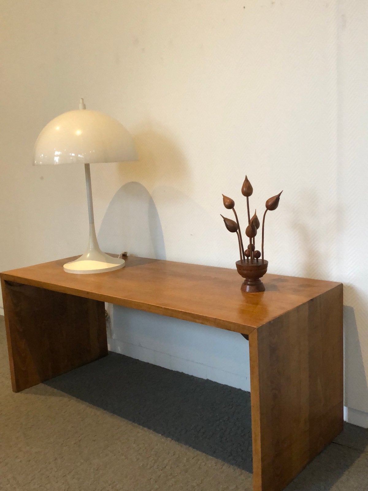 Vintage houten salontafel, Ophalen, 100 tot 150 cm, 50 tot 100 cm, Zo goed als nieuw