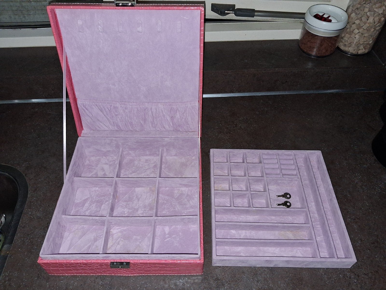 sieraden box roze, Sieraden, Tassen en Uiterlijk, Ophalen of Verzenden, Zo goed als nieuw, Roze