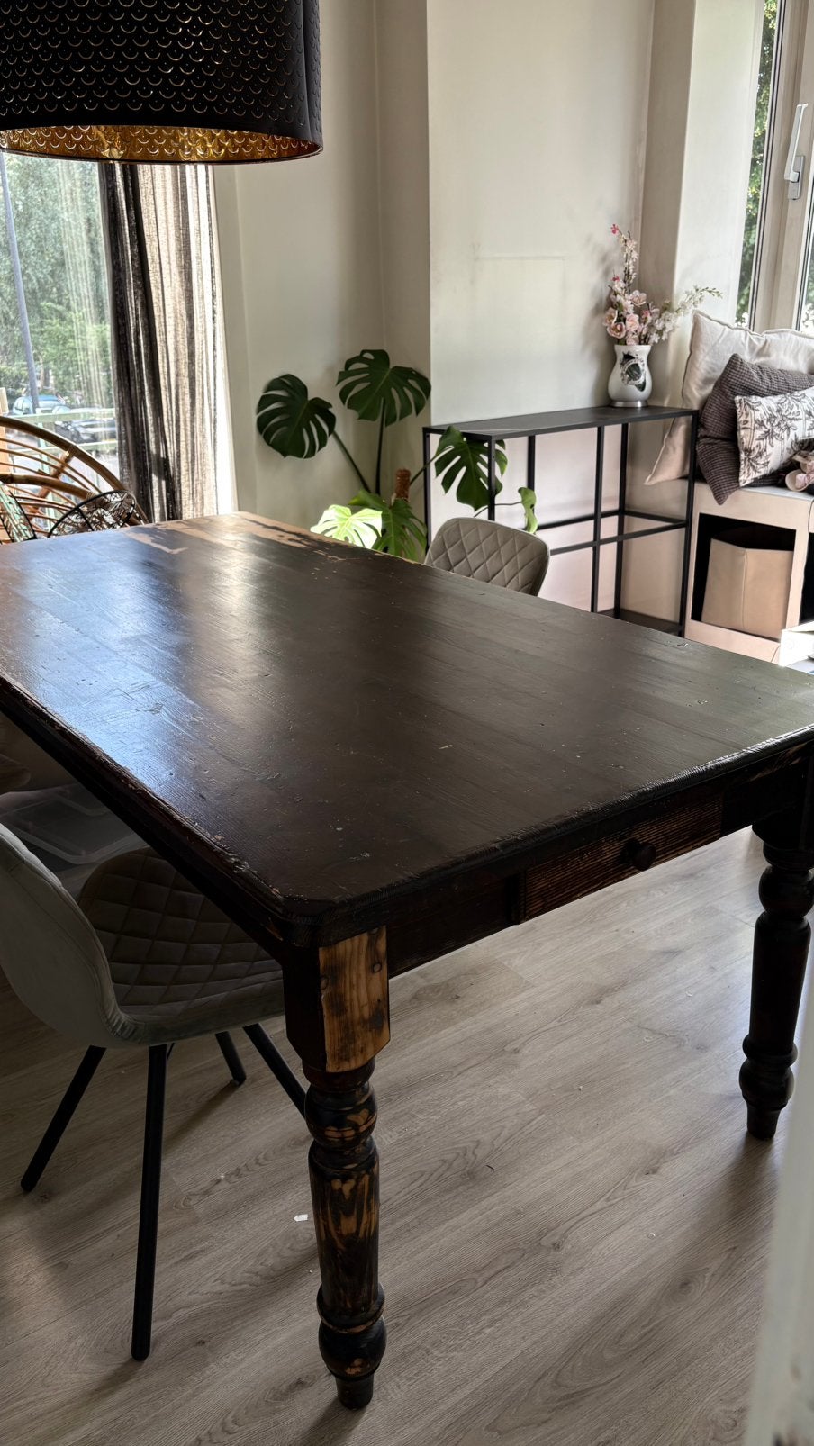 Antieke eetkamertafel, Huis en Inrichting, Tafels | Eettafels, Ophalen, Gebruikt, 50 tot 100 cm, Vijf personen of meer