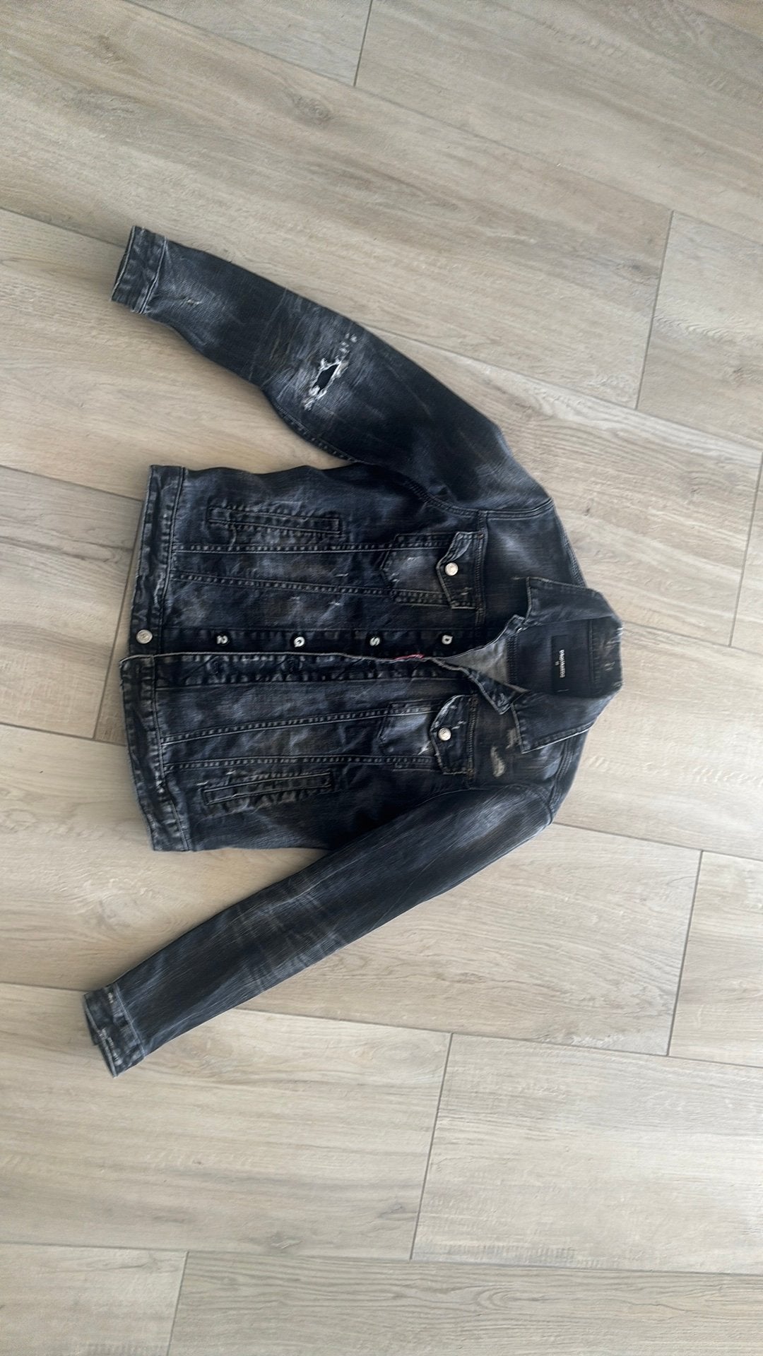 Dsquared spijkerjasje, Verzenden, Zo goed als nieuw, Maat 38/40 (M), Zwart