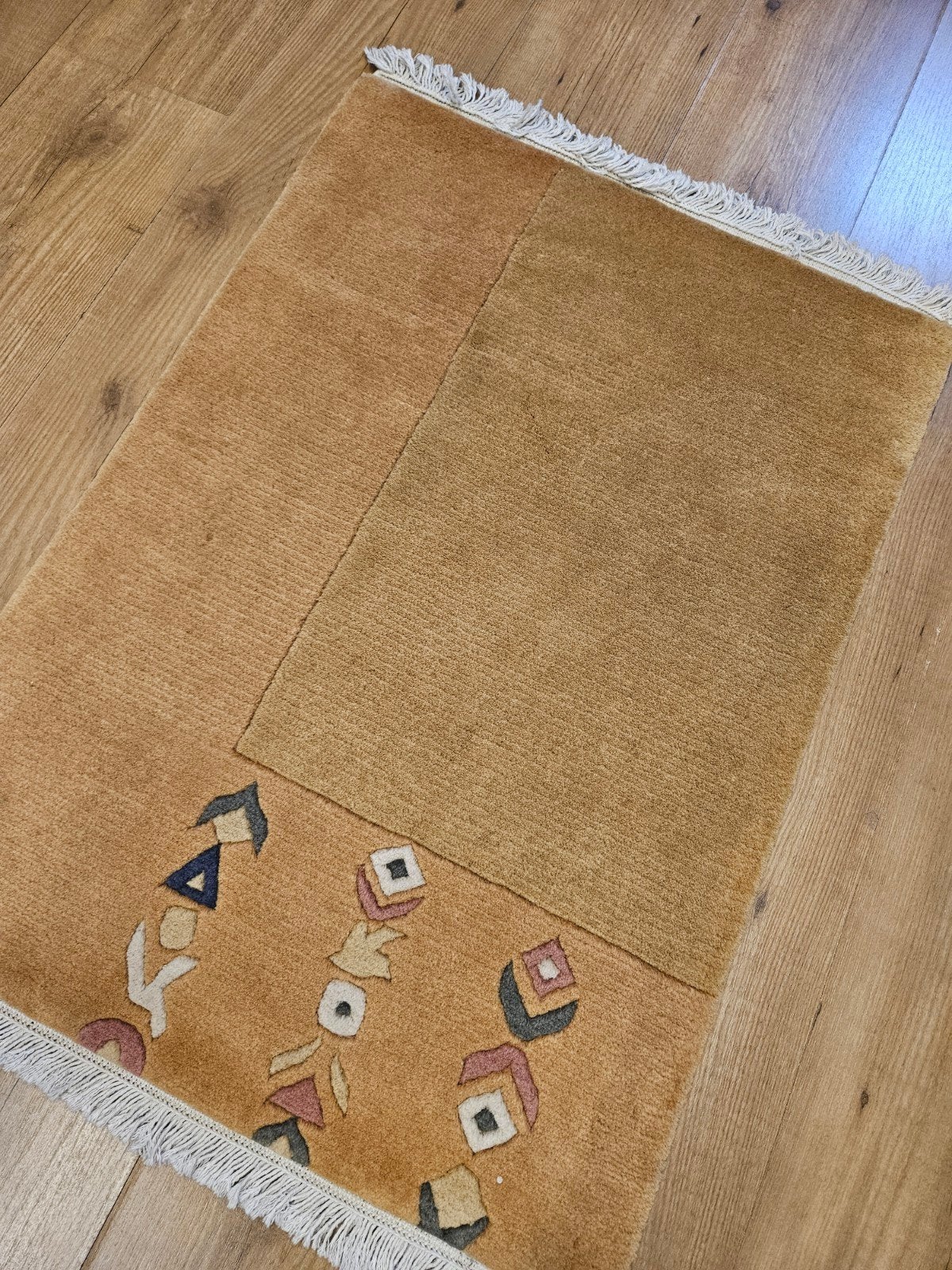 Handgeknoopt oosters tapijt modern 91x61, Info@SlatsAntiek.nl, 50 tot 100 cm, Beige, Perzisch
