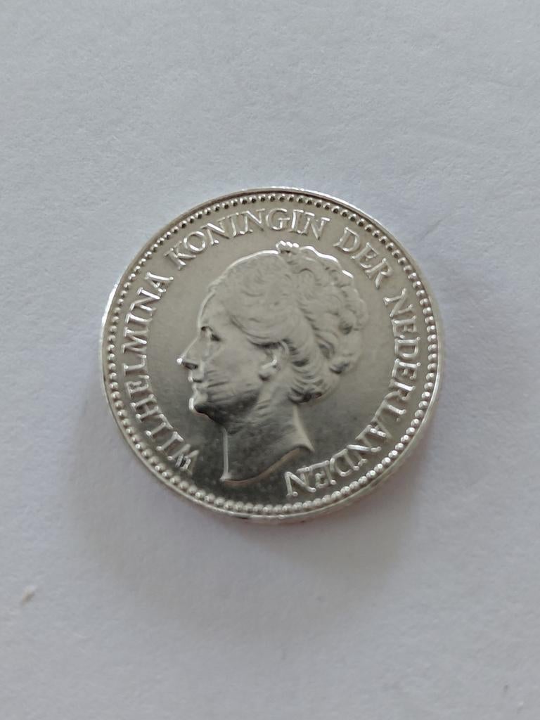 Zilveren 1/2 gulden wilhelmina 1929, Postzegels en Munten, Munten | Nederland, Ophalen of Verzenden, Koningin Wilhelmina, 1 gulden