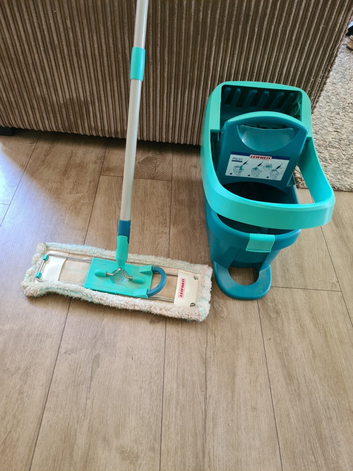 Leifheit Vloerwisser met Emmer en Persmechanisme, Ophalen, Mop of Dweil