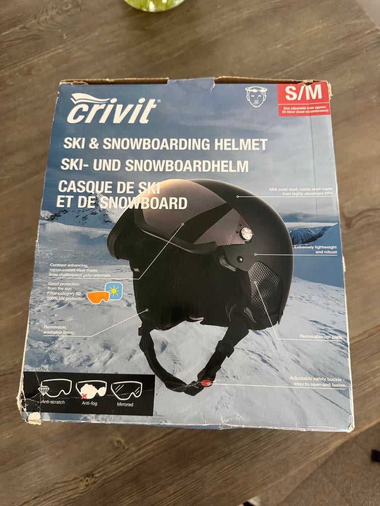 Crivit Skihelm / Snowboardhelm met Visier - Maat S/M (Nieuw), Overige typen, Zo goed als nieuw, Minder dan 100 cm, Ophalen