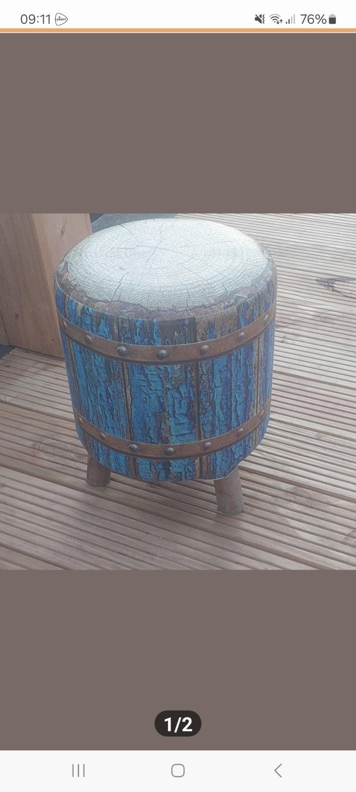 Poefje (ibiza stijl) leuke voor buiten, Ophalen, Rond, Minder dan 50 cm