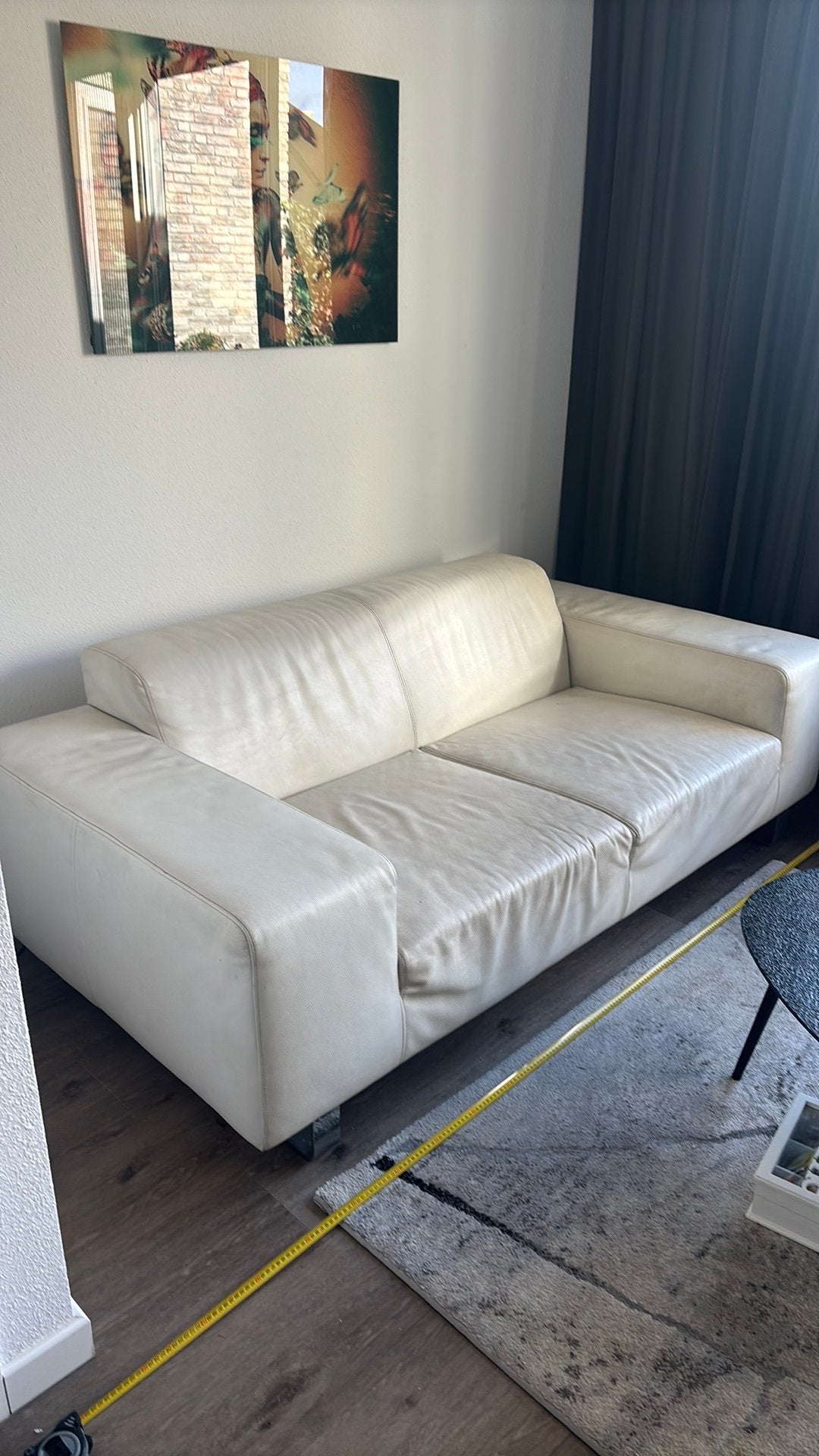 Natuzzi bank 190 cm, Ophalen, 150 tot 200 cm, Tweepersoons, Zo goed als nieuw