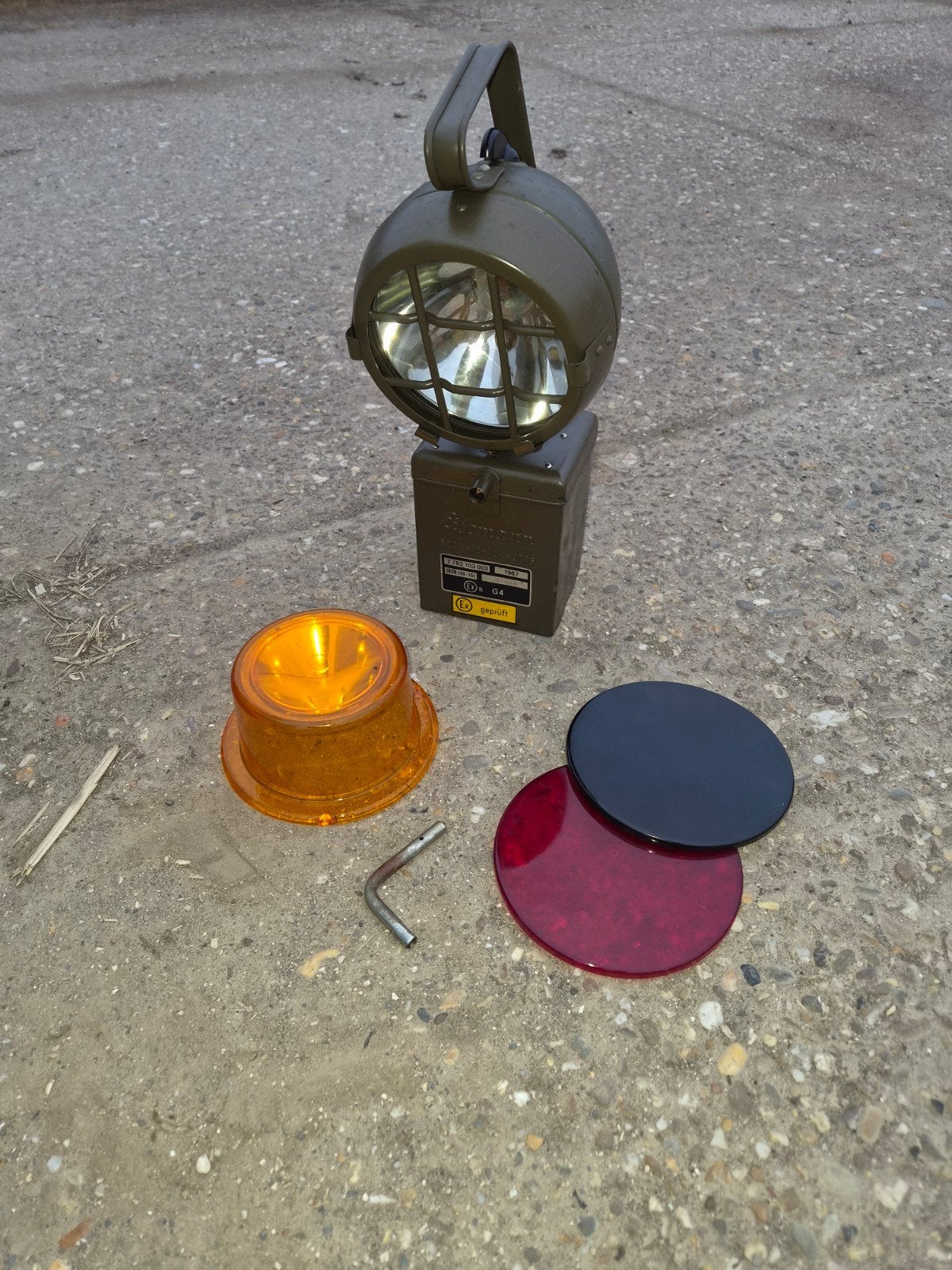 eisemann vintage Duitse Militaire seinlamp in Houten Kist, Overige typen, Onbekend, Duitsland, Onbekend