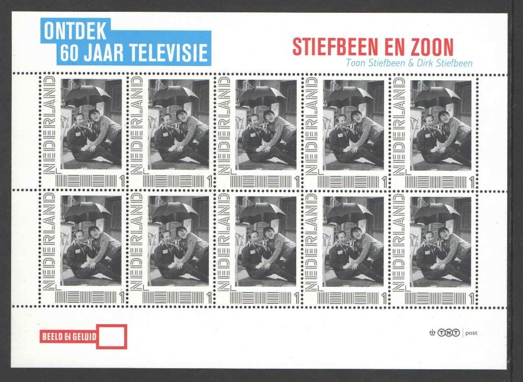 Postzegels Ontdek 60 jaar Televisie: Stiefbeen en zoon, Postzegels en Munten, Postzegels | Nederland, Ophalen of Verzenden, Na 1940