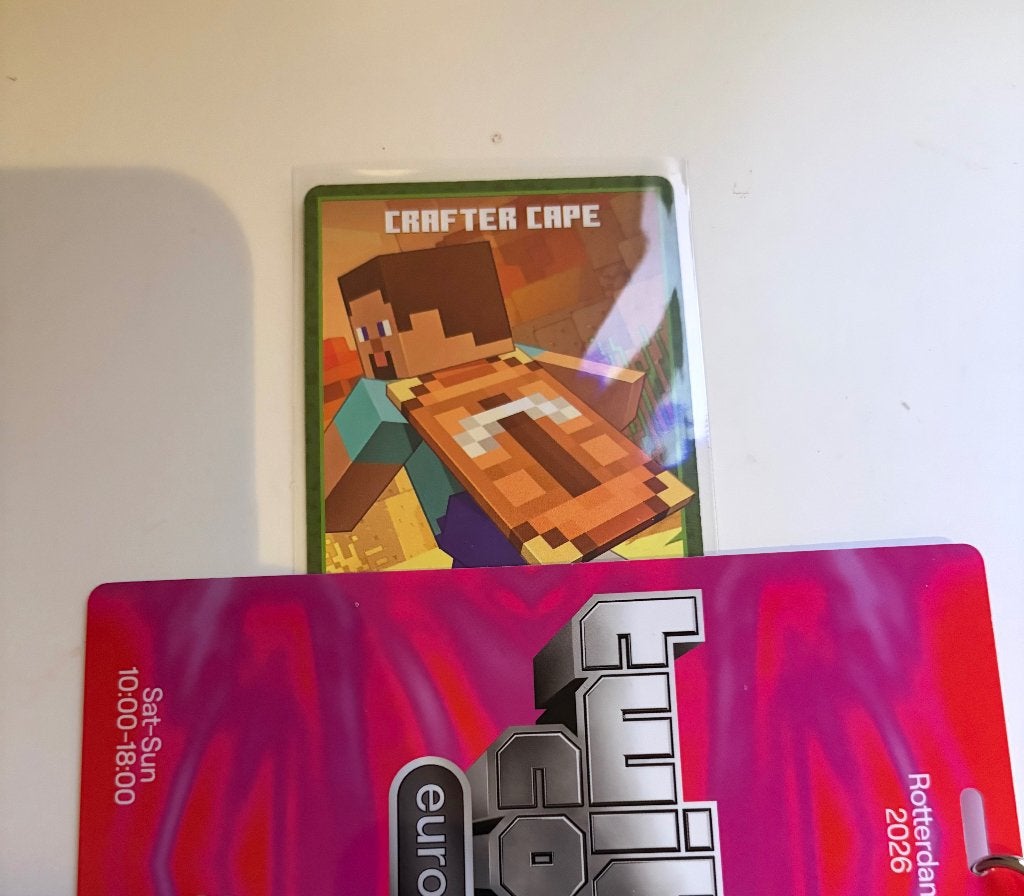 Minecraft crafter cape code Twitchcon Rotterdam, Eén persoon