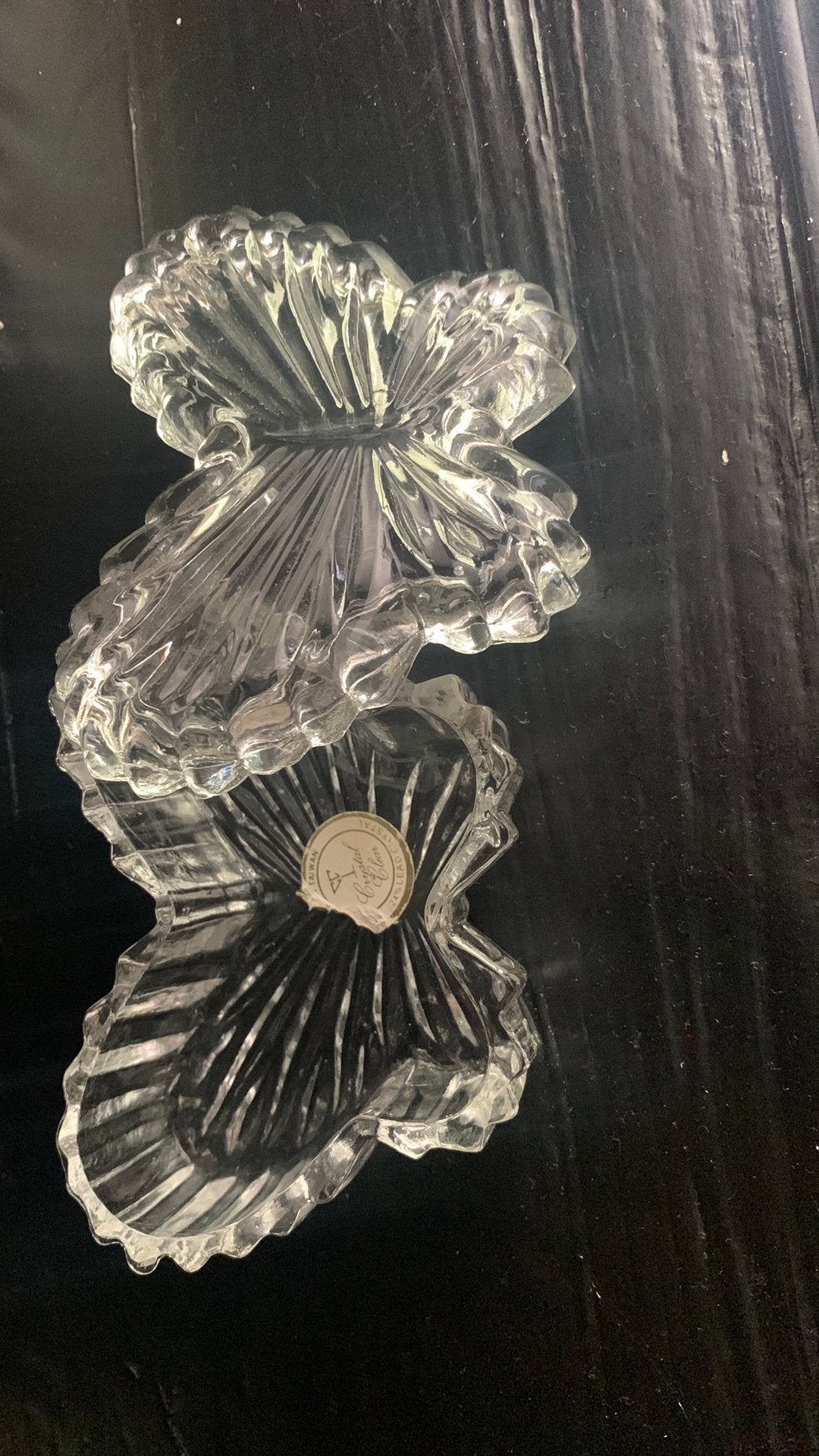 Prachtig Vintage Loodkristal Vlinderschaaltje, Ophalen of Verzenden