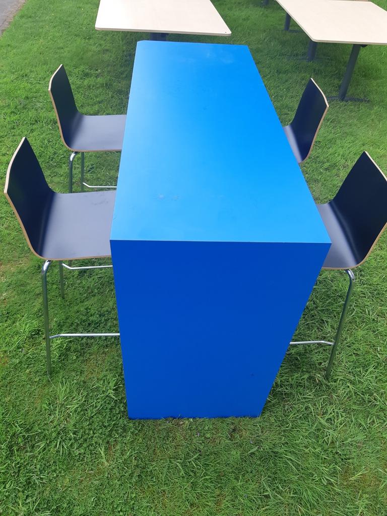 Bar / sta tafel met 4 x barkruk, Huis en Inrichting, Barren, Ophalen, Gebruikt