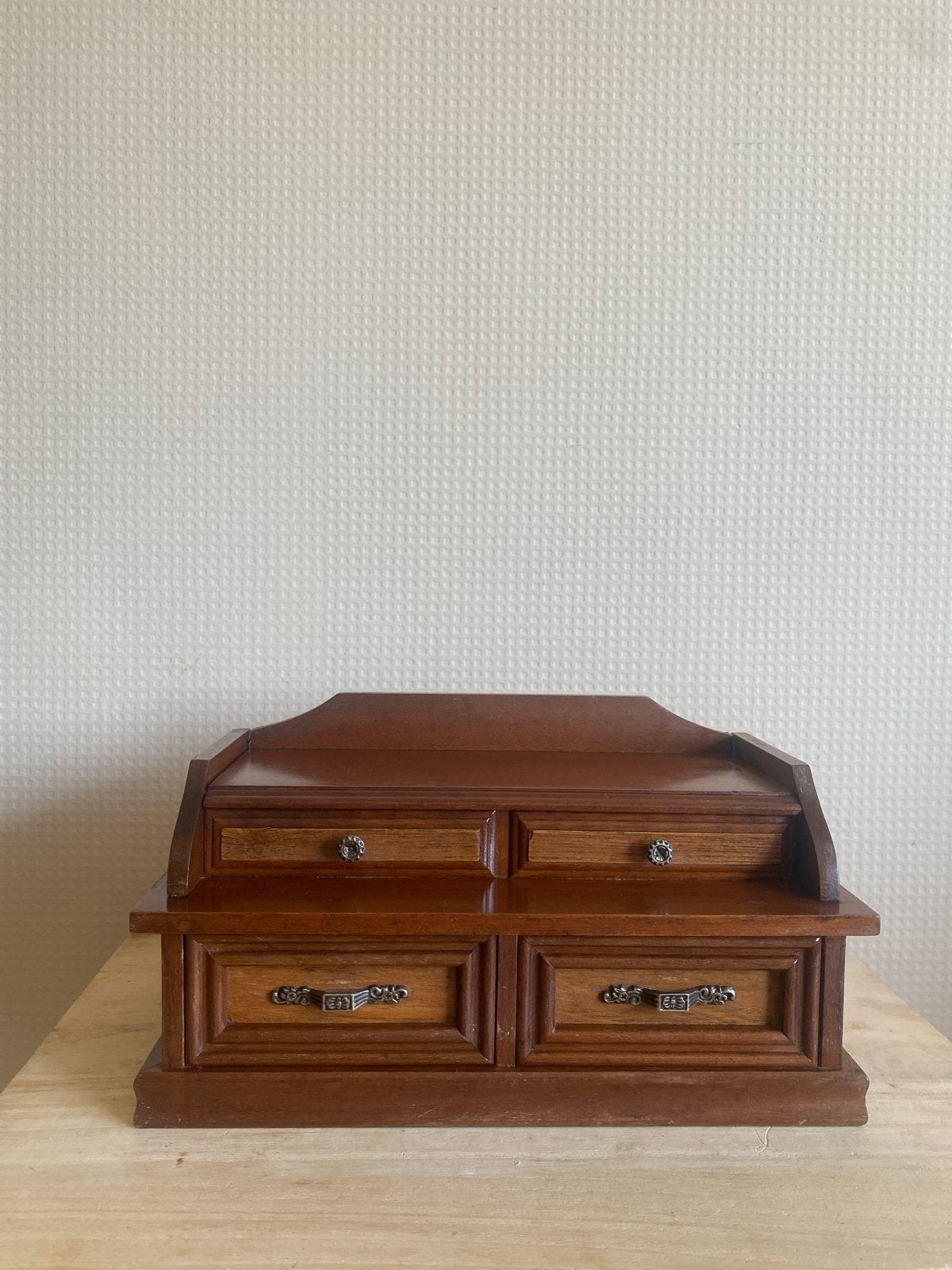 Vintage Houten Juwelenkistje met Lades, Antiek en Kunst, Ophalen of Verzenden