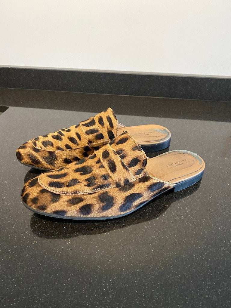 Leren slippers met luipaardprint maat 40, Bruin, Sacha, Gedragen, Sandalen of Muiltjes