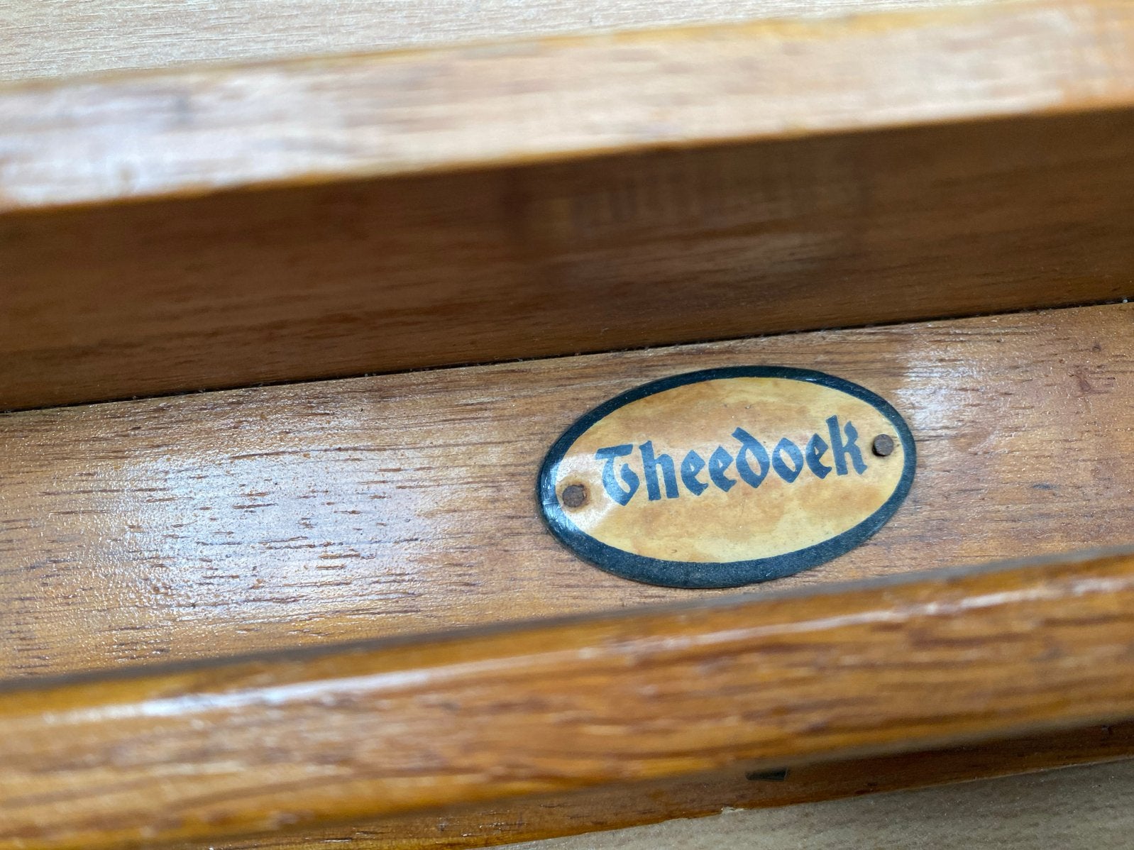 Vintage houten handdoekrekje met tekst, Ophalen, Gebruikt, Bruin, Vintage