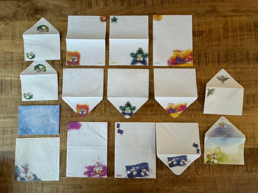 Diddl briefpapier, Verzamelen, Ophalen of Verzenden, Verschillende figuren, Gebruikt, Papier, Kaart of Schrift