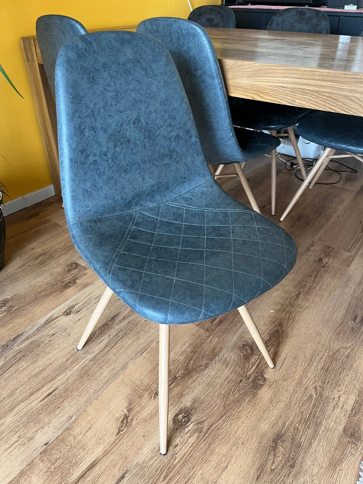 6 design eettafel stoelen antraciet, Huis en Inrichting, Stoelen, Ophalen, Zo goed als nieuw, Grijs
