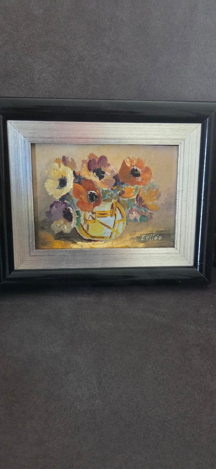 Schilderij Bloemenstilleven gesigneerd Colle'e, Antiek en Kunst, Kunst | Schilderijen | Klassiek, Paneel, Impressionistisch, Olieverf