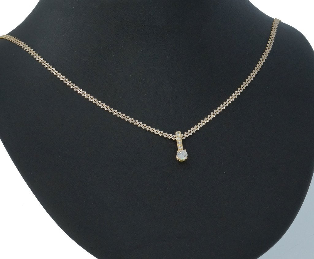Grote diamant solitair 18k gouden ketting hanger briljant, Voordeelsieraden, Ophalen of Verzenden, Zo goed als nieuw, Met edelsteen