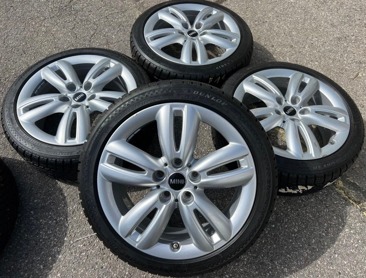 17 inch orig. Mini Cooper F54/56/57 Trackspoke winterset 7mm, Ophalen, Gebruikt, Banden en Velgen, 17 inch
