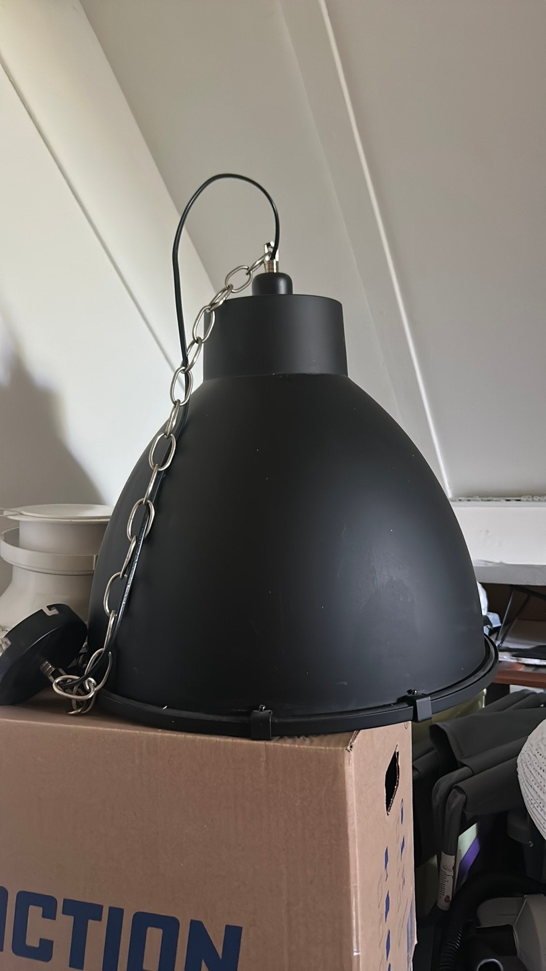 Staal lampenkap, Ophalen, Zo goed als nieuw, Glas