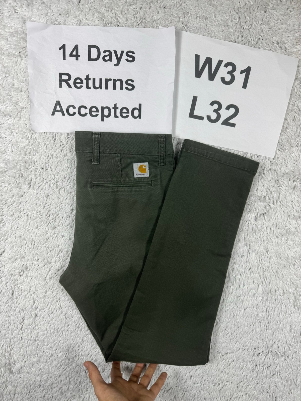 Carhartt Sid Pant Chino Slim Fit Donkergroen W31 L32 3598, Hq, Overige maten, Ophalen of Verzenden, H