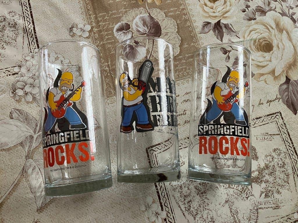Set van 3 glazen The Simpsons ( Homer ), Verzamelen, Ophalen of Verzenden, Gebruiksvoorwerp