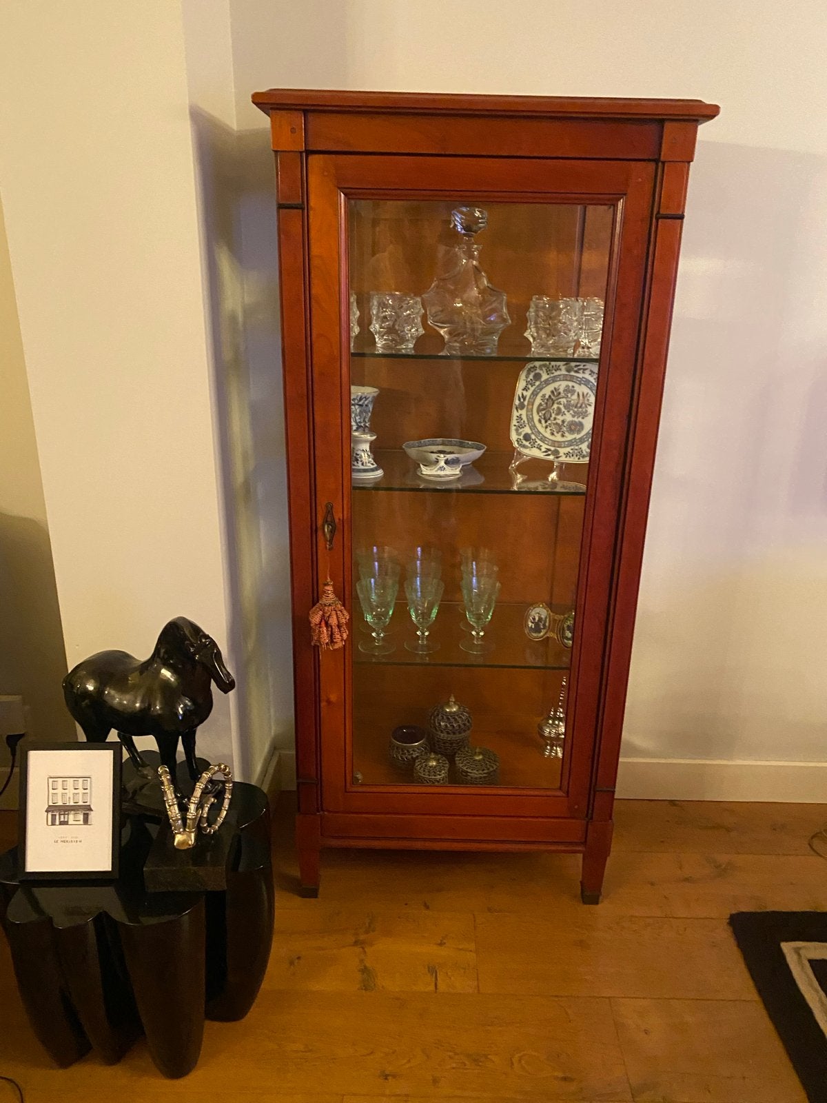 Vitrinekast  Grange mahouni Pronkstuk, Ophalen, Gebruikt, 50 tot 100 cm, 150 tot 200 cm