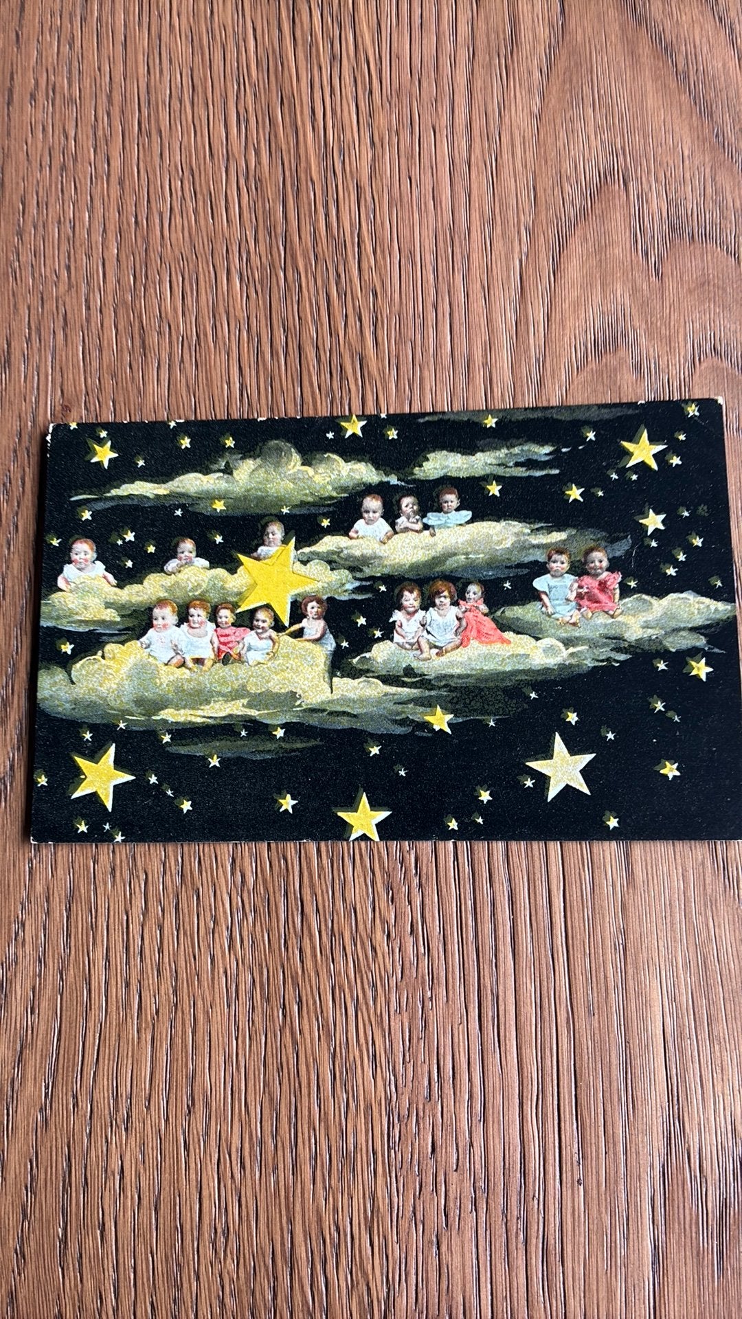 Kinderen op wolken, sterrenhemel, Ophalen of Verzenden, Ongelopen, Kinderen