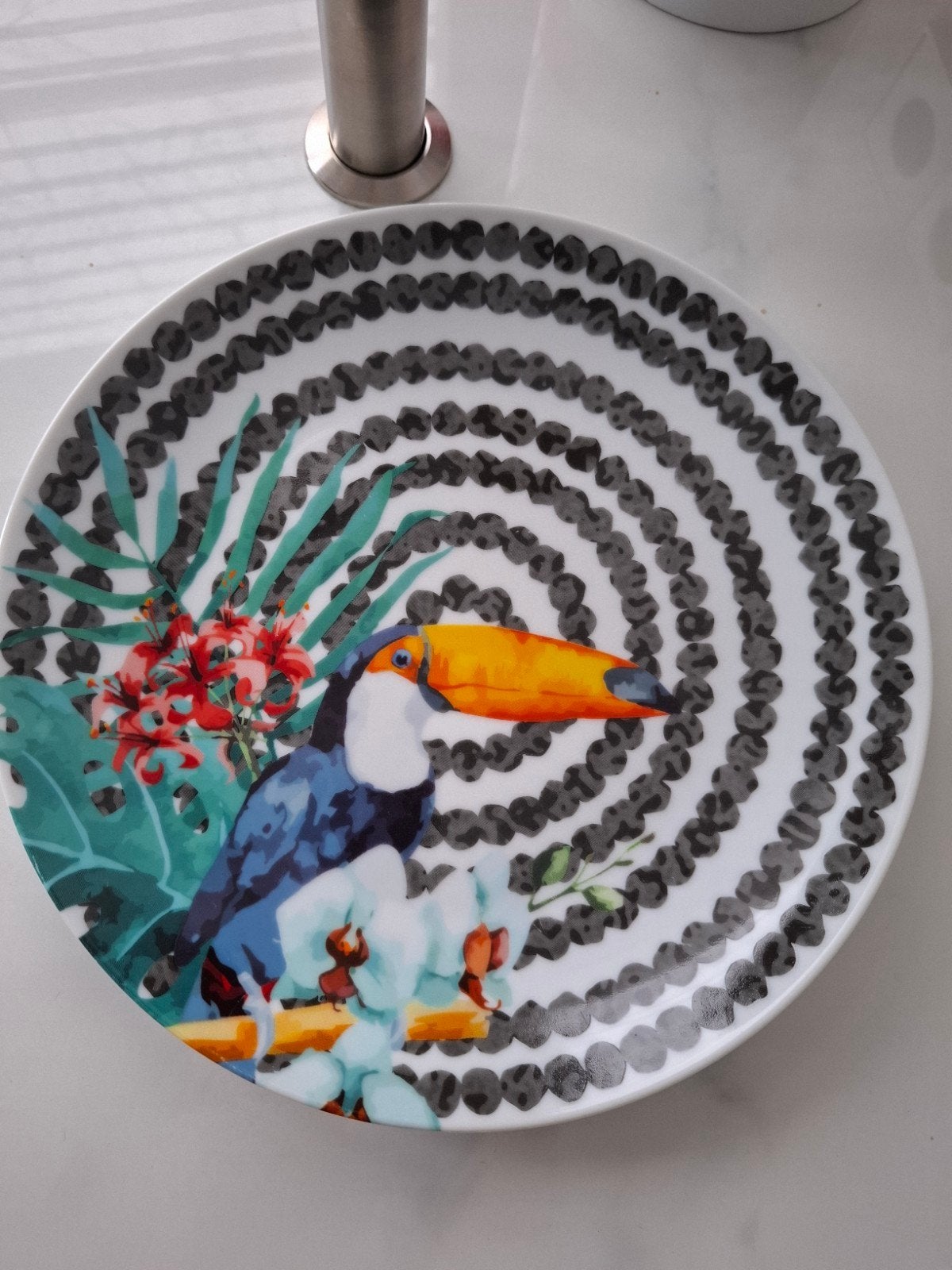 Excelsa Toekan Bord - Tropisch Design 20cm, Overige merken, Keramiek, Ophalen of Verzenden, Zo goed als nieuw
