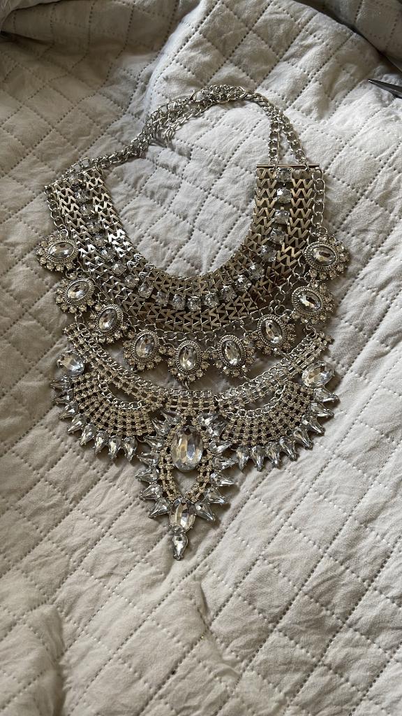 Grote Verzilverde Dames Indianen Ketting, Verzenden, Nieuw, Zilver, Overige materialen