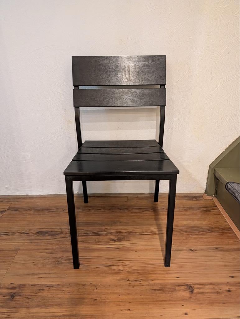 2x Ikea tuinstoelen antraciet, Ophalen of Verzenden, Zo goed als nieuw, Kunststof