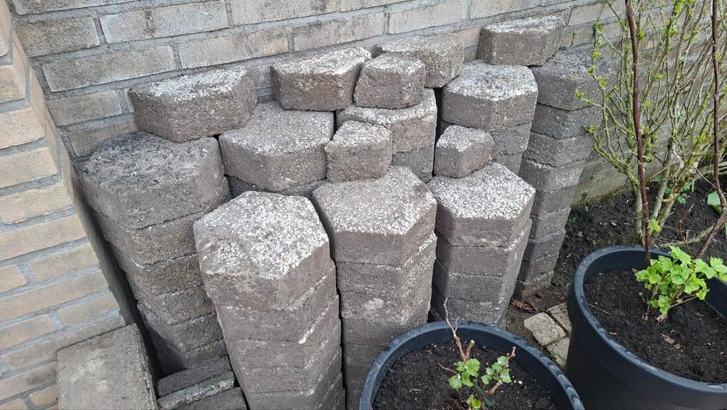 Hexagon tuin tegels, Tuin en Terras, Ophalen, Gebruikt, Minder dan 5 m², Beton