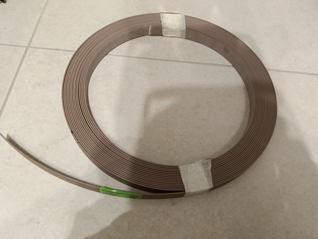 Kantenband 20x2 mm kunststof houtnerfmotief bruin 15 meter, Ophalen, Nieuw