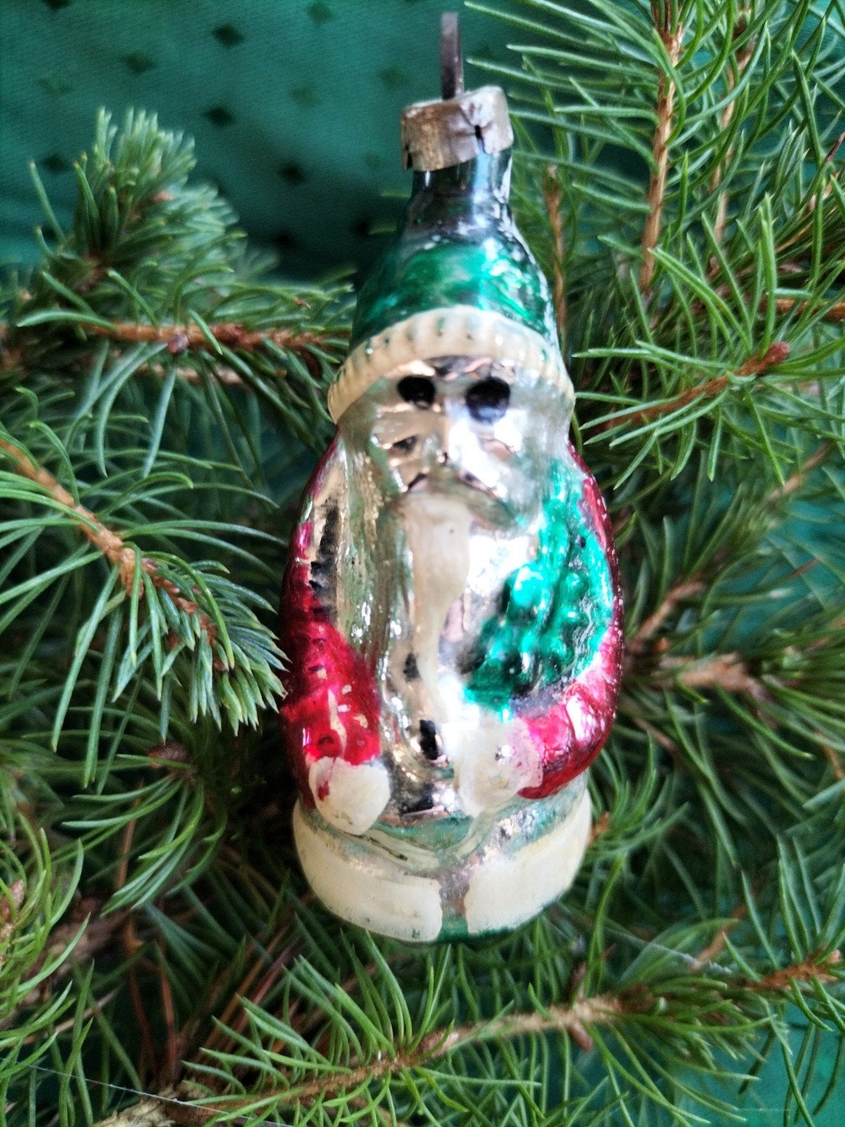oude kerstbal kerstman., Ophalen of Verzenden