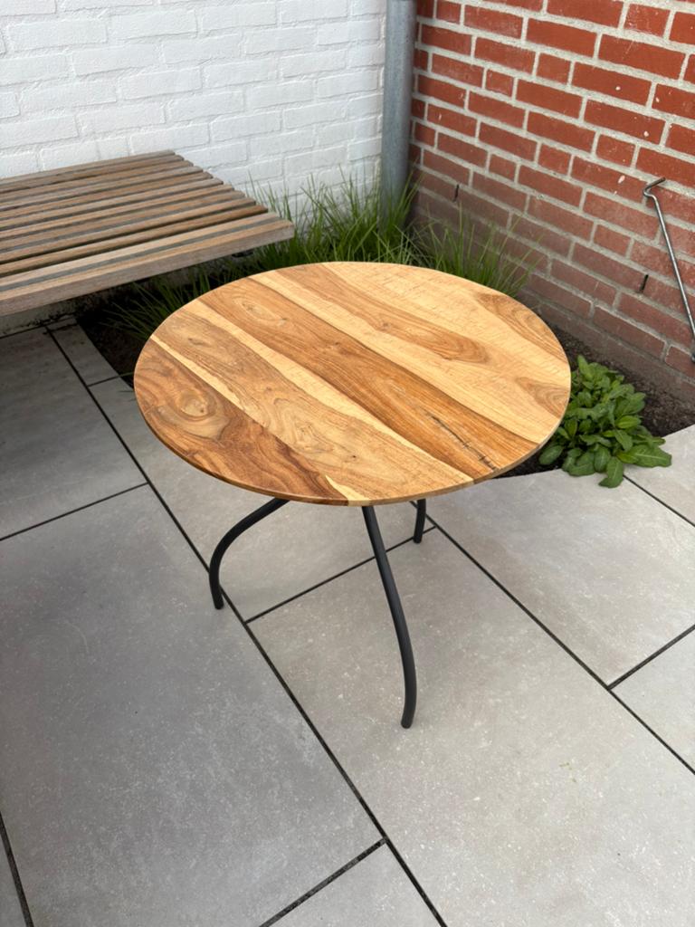 Fijn (bijzet)tafeltje ter overname!, Minder dan 55 cm, Rond, Zo goed als nieuw, Hout