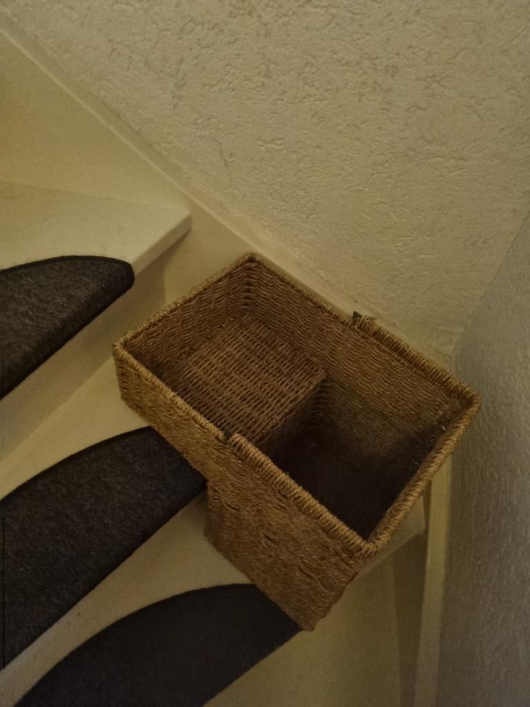 Handige trap-opbergmand van zeegras met handvat, Ophalen, Overige materialen, Gebruikt, Mand