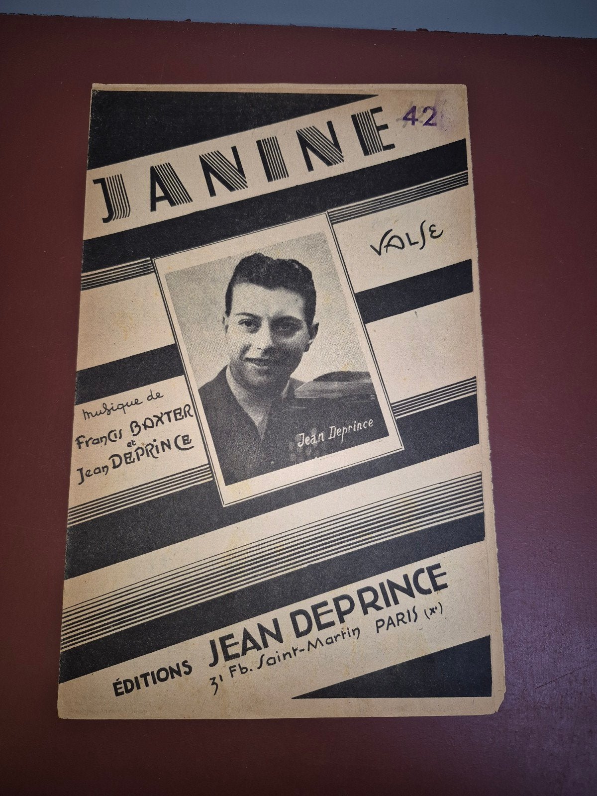 Janine Valse - Francis Baxter & Jean Deprince bladmuziek, Gebruikt, Klassiek, Piano, Ophalen of Verzenden