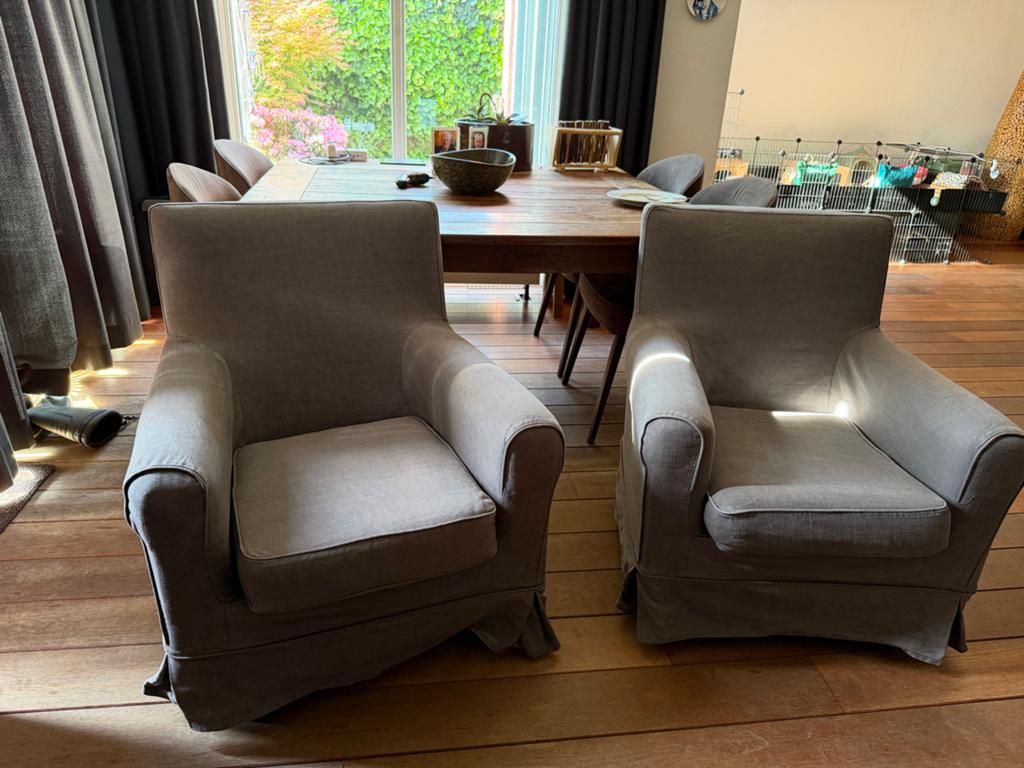 Ikea Ektorp fauteuils - Gebruikt, hoezen gewassen, Huis en Inrichting, Fauteuils, Ophalen, Gebruikt, Stof