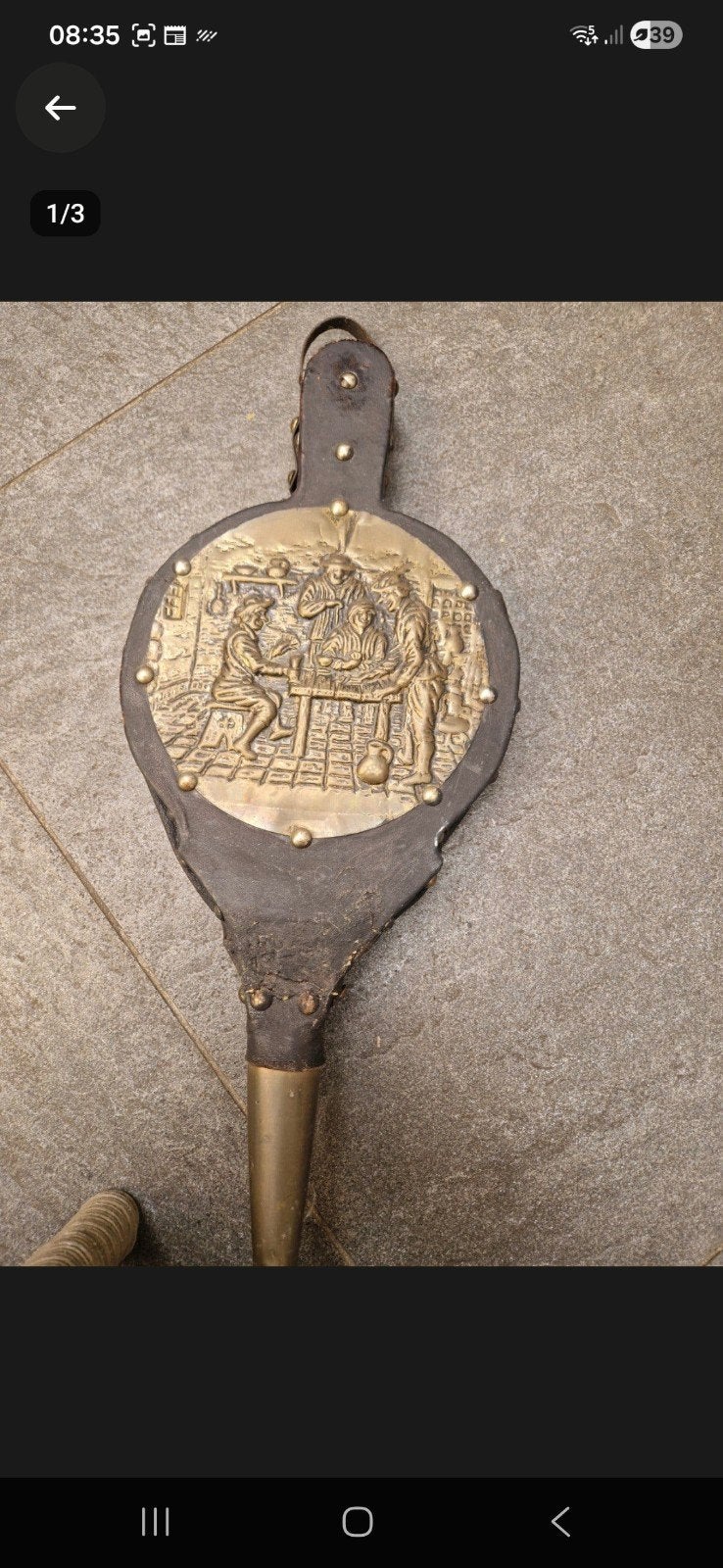oude  blaasbalg, Ophalen of Verzenden, Gebruikt, Vrijstaande haard, Overige soorten