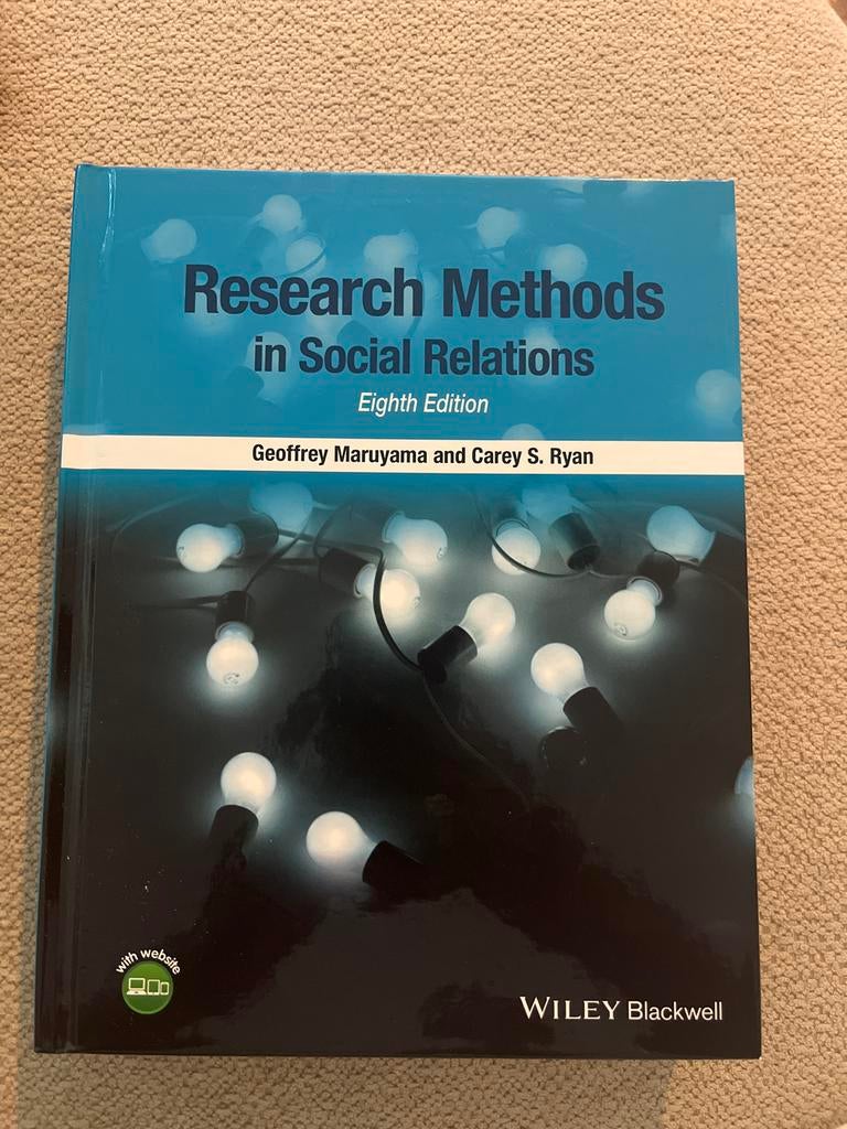 Research Methods in Social Relations - 8th Edition, Boeken, Studieboeken en Cursussen, Ophalen of Verzenden, Gamma, Zo goed als nieuw