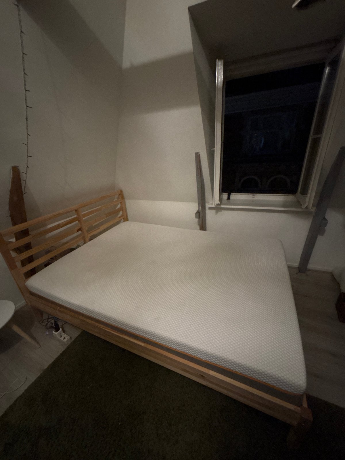 Bed + matras, Ophalen, Gebruikt, Wit, Tweepersoons