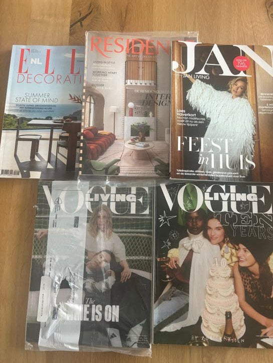 Vogue, Elle Decoration, Jan, Residence magazines, Boeken, Tijdschriften en Kranten, Ophalen of Verzenden, Nieuw, Damesbladen